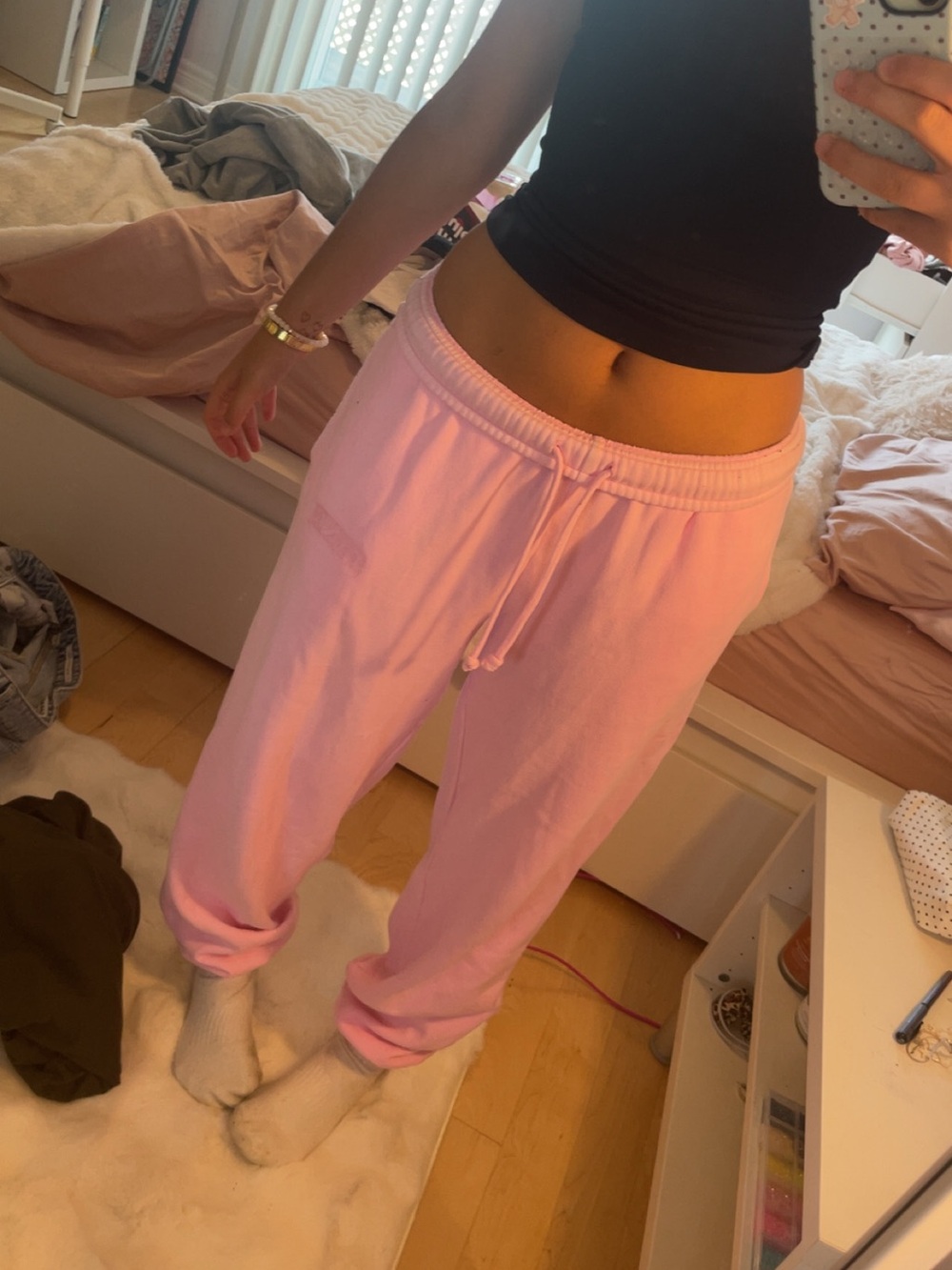 PINK Victoria's Secret Light Pink Drawstring Joggers